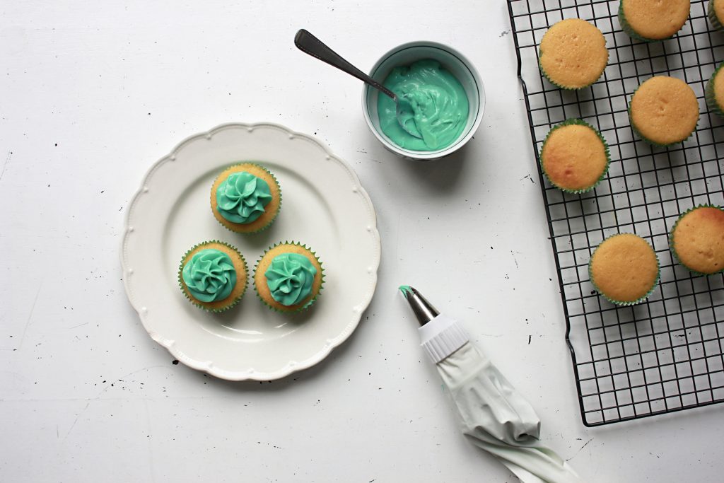 Cup cakes being made from Steamed Cakes (Mushi Pan)