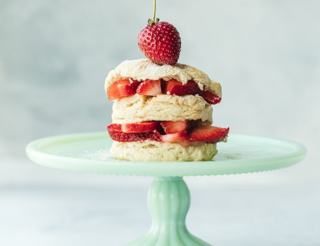 Eggless Baking- sweet bread with strawberries