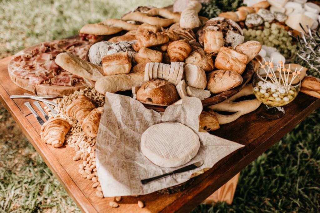 Variety of breads made using yeast in baking