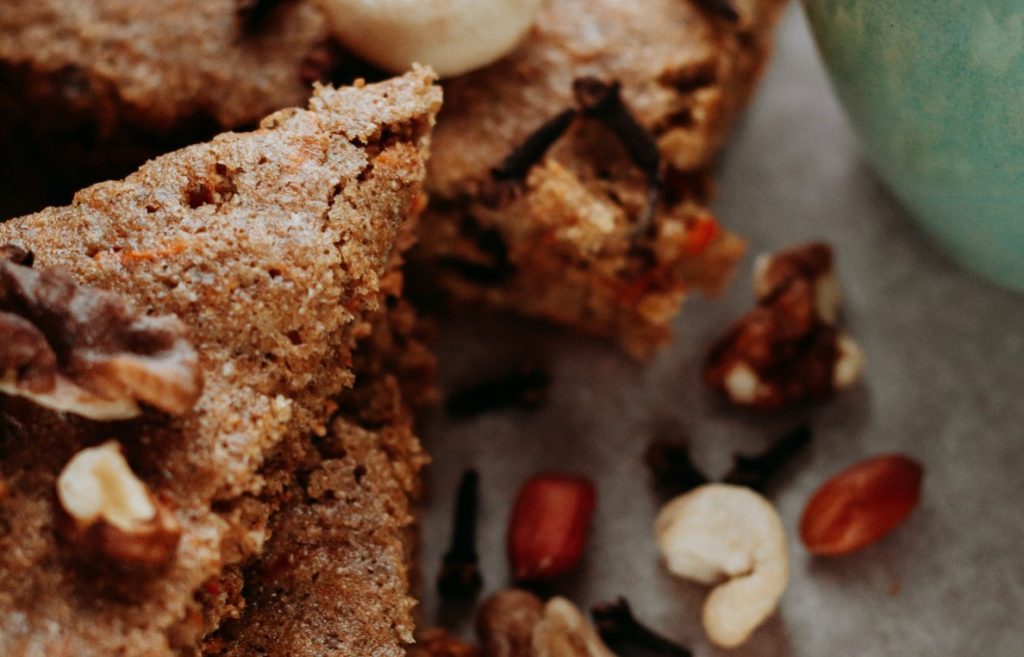 plum cake with nuts