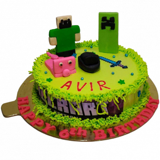 Minecraft Game Cake online delivery in Noida, Delhi, NCR, Gurgaon