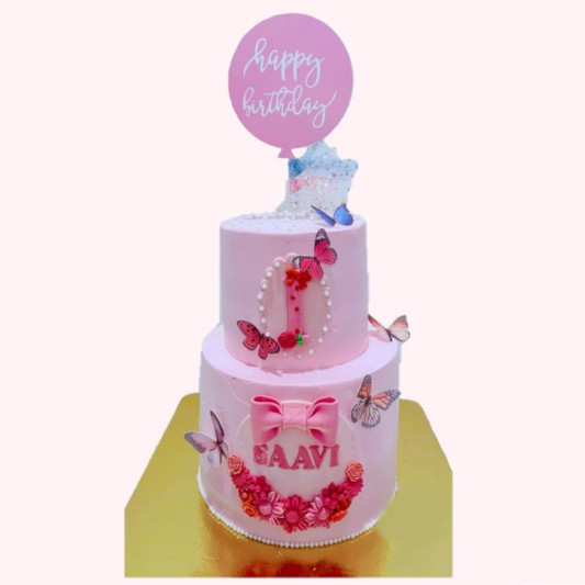 Sweet Floral 1st Birthday Cake online delivery in Noida, Delhi, NCR, Gurgaon