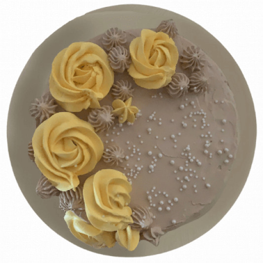 Floral Mocha Chocolate Cream Cake online delivery in Noida, Delhi, NCR, Gurgaon