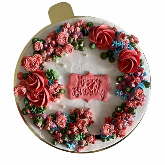 Celebration Cake with Floral Decoration online delivery in Noida, Delhi, NCR, Gurgaon