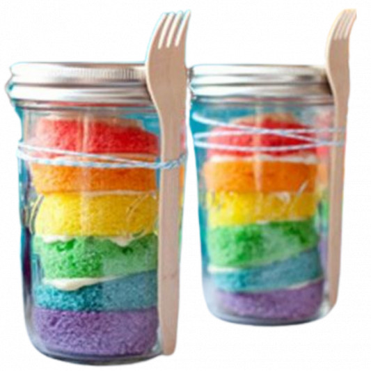 Rainbow Jar Cake online delivery in Noida, Delhi, NCR, Gurgaon