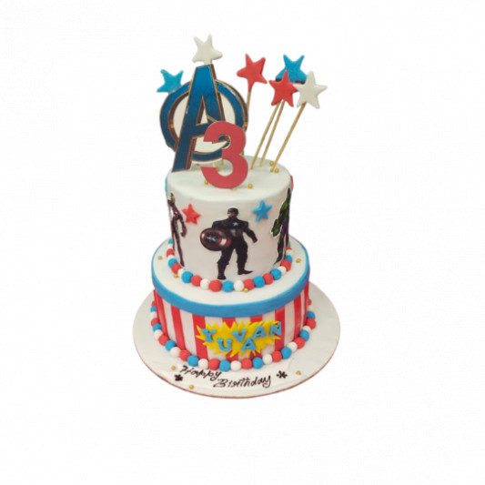 Avengers Theme 2 Tier Cake online delivery in Noida, Delhi, NCR, Gurgaon