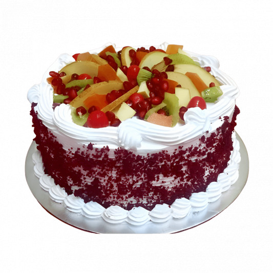 Red Velvet Fresh Fruit Cake  online delivery in Noida, Delhi, NCR, Gurgaon