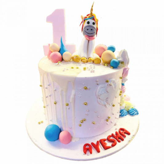 Unicorn 1st Birthday Cake online delivery in Noida, Delhi, NCR, Gurgaon