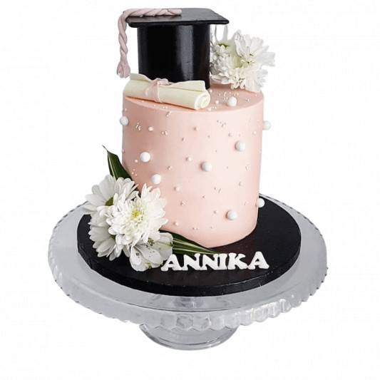 Simple Graduation Cream Cake  online delivery in Noida, Delhi, NCR, Gurgaon