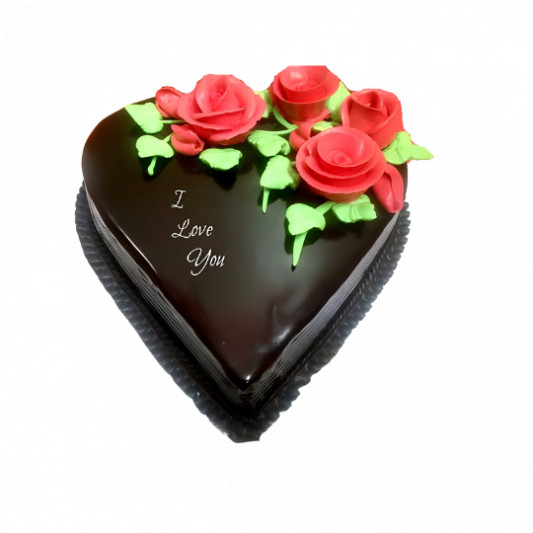Heart Shape Cake with floral topping online delivery in Noida, Delhi, NCR, Gurgaon