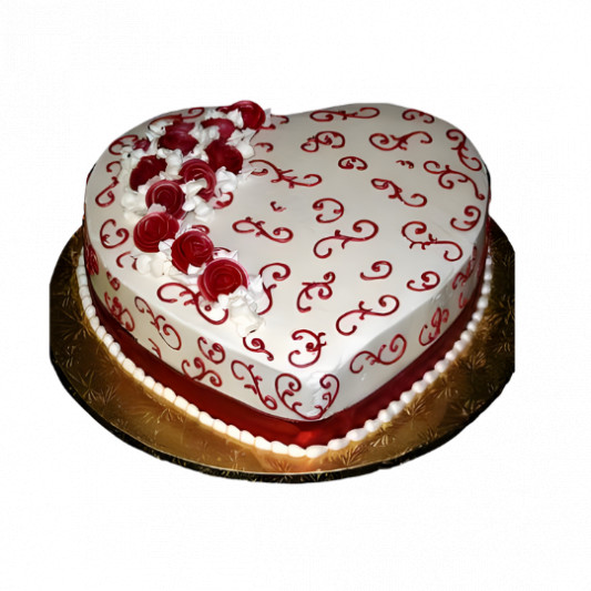 Heart Shape Cream Cake online delivery in Noida, Delhi, NCR, Gurgaon