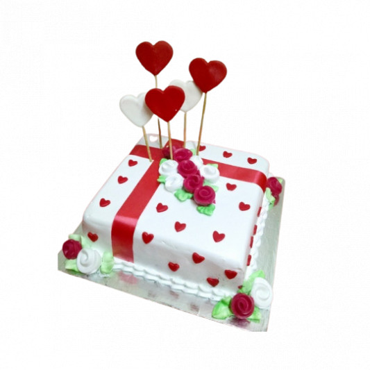  Valentine Cake with Floral Decoration online delivery in Noida, Delhi, NCR, Gurgaon