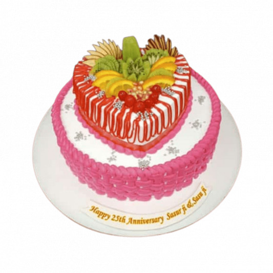 25th Anniversary Cake with Fresh Fruits online delivery in Noida, Delhi, NCR, Gurgaon