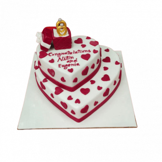 Heart Shape Engagement Cake online delivery in Noida, Delhi, NCR, Gurgaon