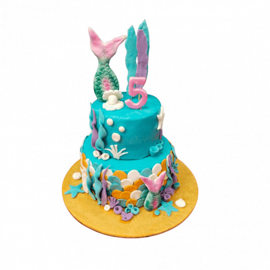 Mermaid Theme 2 Tier Cake online delivery in Noida, Delhi, NCR, Gurgaon