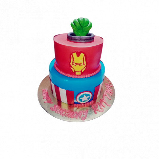 Avengers Theme 2 Tier Cake online delivery in Noida, Delhi, NCR, Gurgaon