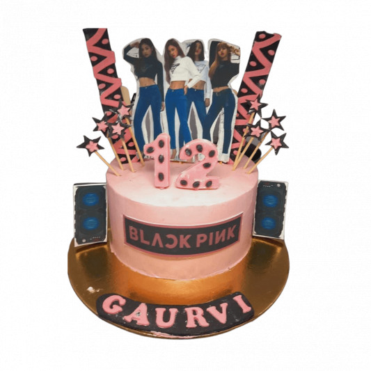 Black Pink Theme Cake online delivery in Noida, Delhi, NCR, Gurgaon