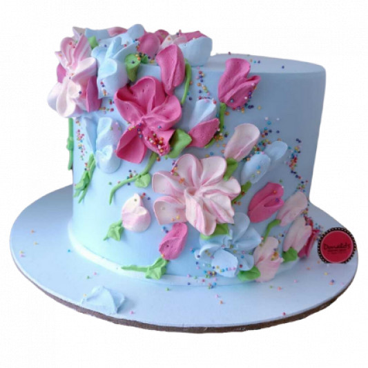 Flower Cream Cake online delivery in Noida, Delhi, NCR, Gurgaon