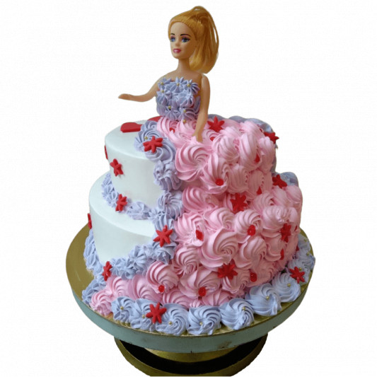 Floral Dress 2 Tier Doll Cake online delivery in Noida, Delhi, NCR, Gurgaon