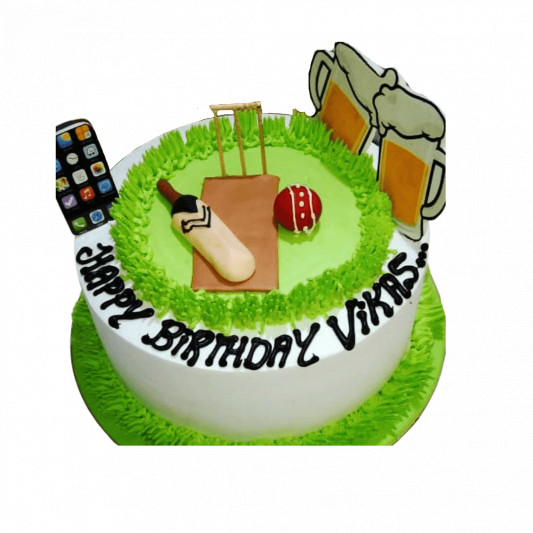 Cricket Ground Theme Cake  online delivery in Noida, Delhi, NCR, Gurgaon