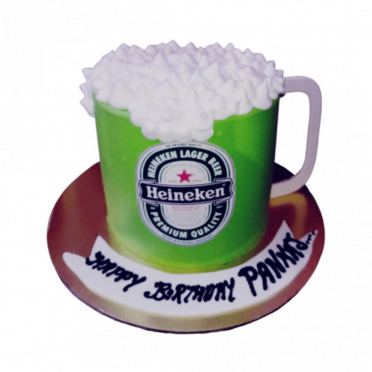 Heineken Theme Beer Mug Cake  online delivery in Noida, Delhi, NCR, Gurgaon