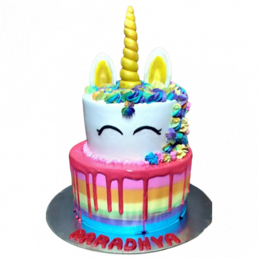 Unicorn Rainbow 2 Tier Cake online delivery in Noida, Delhi, NCR, Gurgaon