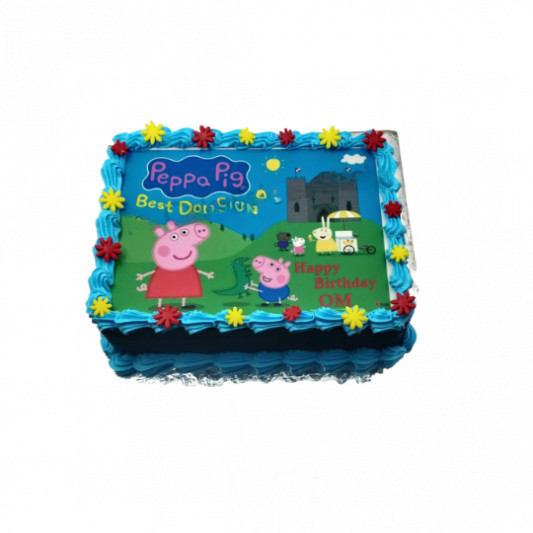 Peppa Pig Theme Photo Cake online delivery in Noida, Delhi, NCR, Gurgaon