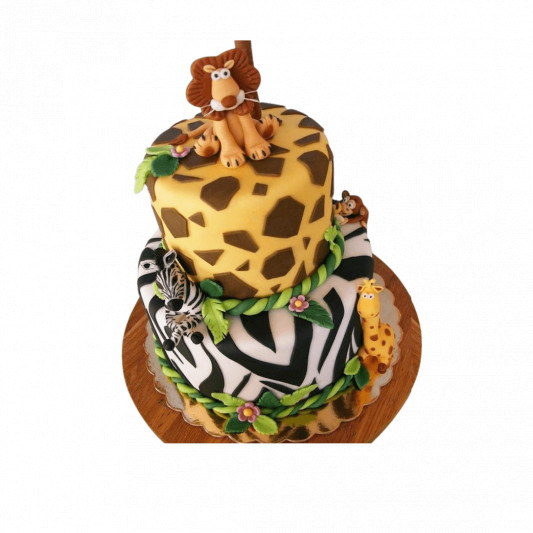 Jungle Theme 2 Tier Cake online delivery in Noida, Delhi, NCR, Gurgaon