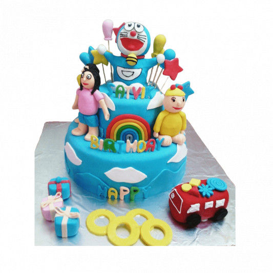 Doremon Theme 2 Tier Cake online delivery in Noida, Delhi, NCR, Gurgaon