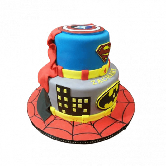 2 Tier Super Hero Theme Cake online delivery in Noida, Delhi, NCR, Gurgaon