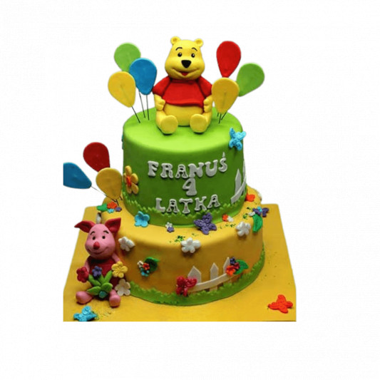 Pooh with Eeyore Birthday Fondant Cake For Kids  Bakersfun