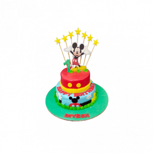 Mickey Mouse 2 Tier Cake online delivery in Noida, Delhi, NCR, Gurgaon