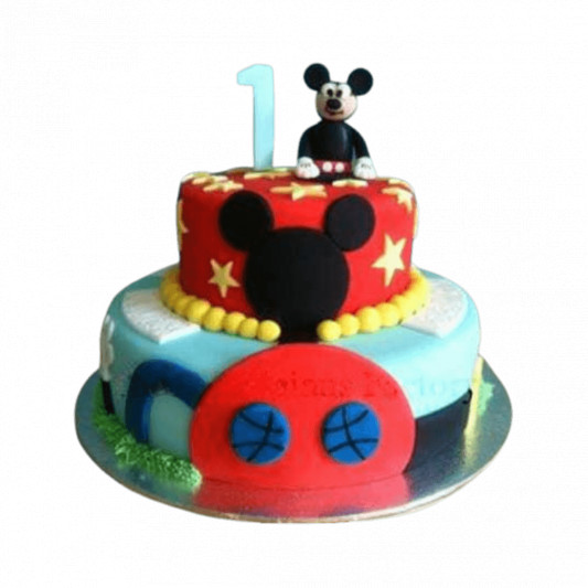 Mickey Mouse 2 Tier Cake online delivery in Noida, Delhi, NCR, Gurgaon