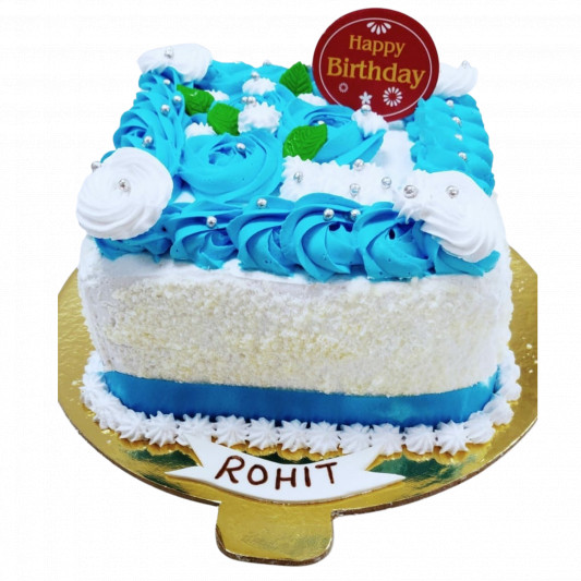 Blue floral Birthday Cake online delivery in Noida, Delhi, NCR, Gurgaon