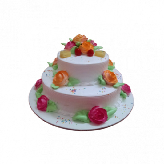 Pineapple 2 Tier Cake online delivery in Noida, Delhi, NCR, Gurgaon