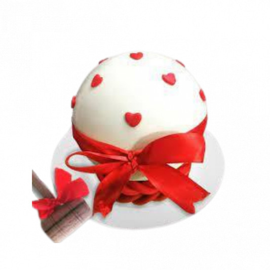 Red and White Pinate Cake  online delivery in Noida, Delhi, NCR, Gurgaon