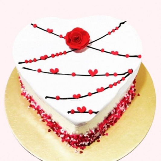 Heart Shape Flower Cake  online delivery in Noida, Delhi, NCR, Gurgaon