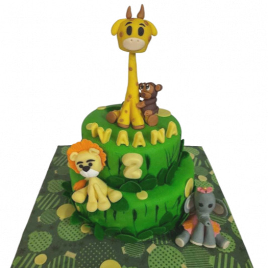 Jungle Safari Birthday Cake | Jungle theme cake online delivery in Noida, Delhi, NCR, Gurgaon