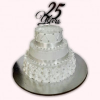 3 tier cake | 25th anniversary cake online delivery in Noida, Delhi, NCR,
                    Gurgaon