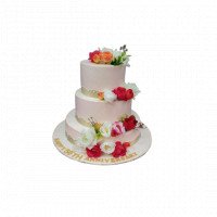 3 Tier 50th Anniversary Cake with Real Flower online delivery in Noida, Delhi, NCR,
                    Gurgaon