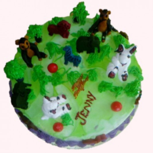 Jungle Theme Cake | Jungle Safari Cake online delivery in Noida, Delhi, NCR, Gurgaon