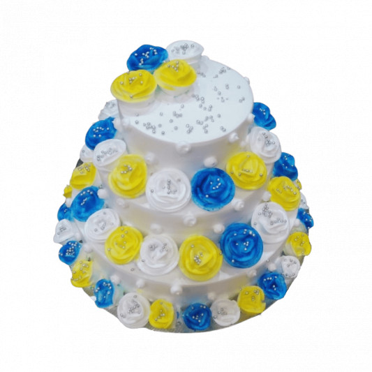 3 Tier Designer Floral Cake online delivery in Noida, Delhi, NCR, Gurgaon