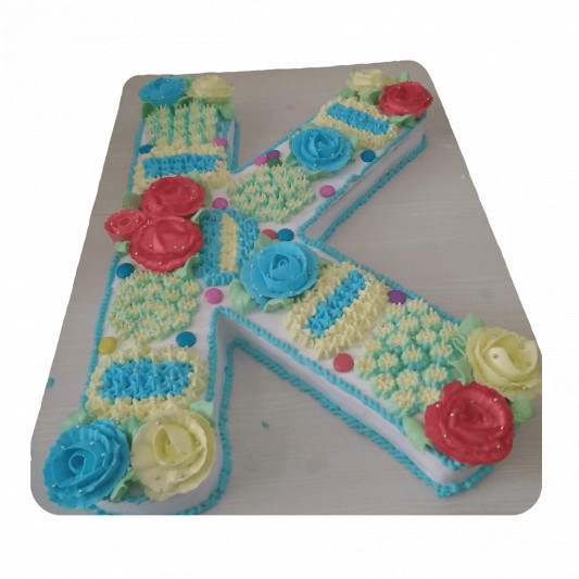 K Letter Birthday Cake online delivery in Noida, Delhi, NCR, Gurgaon