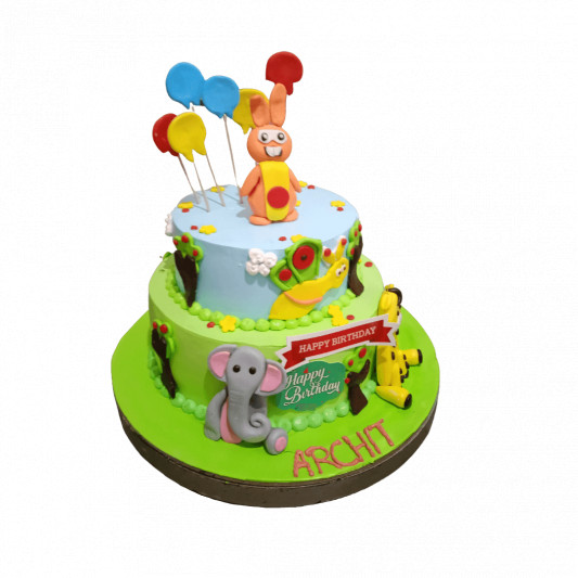 2 Tier Safari Theme Cake online delivery in Noida, Delhi, NCR, Gurgaon