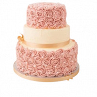 Rose Pink Floral Cake - 3 Tier Cake online delivery in Noida, Delhi, NCR,
                    Gurgaon