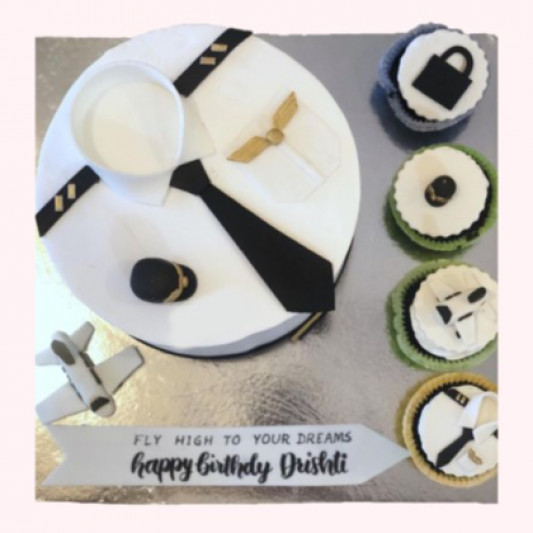 Pilot Birthday Cake with Cupcakes online delivery in Noida, Delhi, NCR, Gurgaon