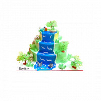 Waterfall Theme 3 Tier Cake online delivery in Noida, Delhi, NCR,
                    Gurgaon