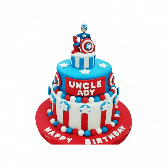 3 Tier Captain America Theme Cake online delivery in Noida, Delhi, NCR, Gurgaon