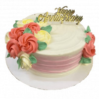 Simple Cream Cake with Rosettes  online delivery in Noida, Delhi, NCR,
                    Gurgaon