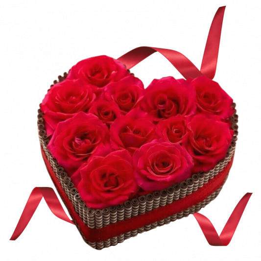 Heart Rose Cake online delivery in Noida, Delhi, NCR, Gurgaon